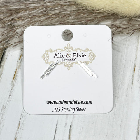 Double Bar Studs - Silver