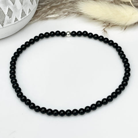 Beaded Anklet - Onyx