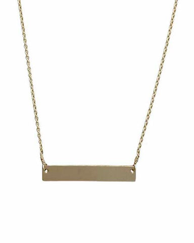 Bar Necklace - Gold - Engravable