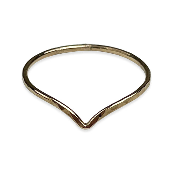 Hammered Chevron Ring Gold