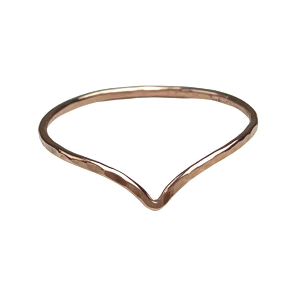 Hammered Chevron Ring  Rose Gold 40% off