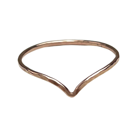 Hammered Chevron Ring  Rose Gold 40% off