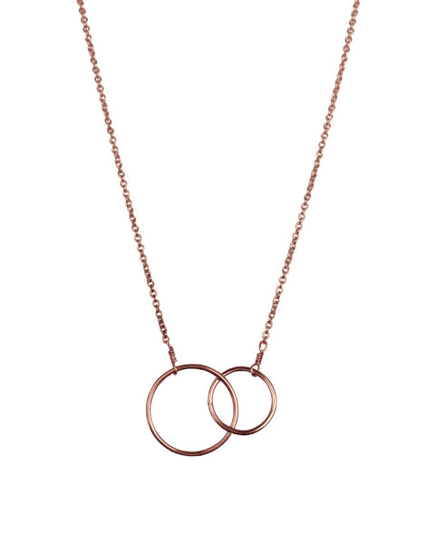 Interlocking Circle Necklace - Rose Gold
