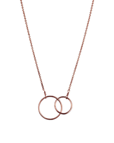 Interlocking Circle Necklace - Rose Gold