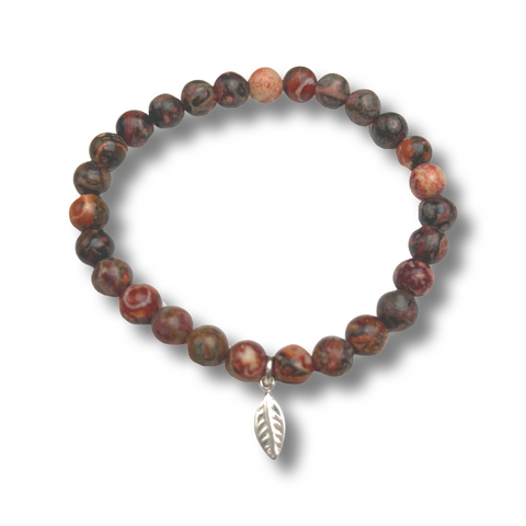 Leopard Skin Jasper Leaf Bracelet 40% Off